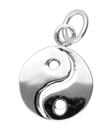 Zilveren Yin Yang open ketting hanger, Sieraden, Tassen en Uiterlijk, Kettinghangers, Verzenden