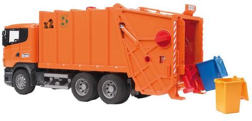 Bruder 3560 Scania oranje vuilniswagen, Kinderen en Baby's, Speelgoed | Overig