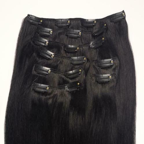 Zwart-bruine / Off Black clip in hair extensions, echt haar, Sieraden, Tassen en Uiterlijk, Uiterlijk | Haarverzorging, Pruik of Haarverlenging