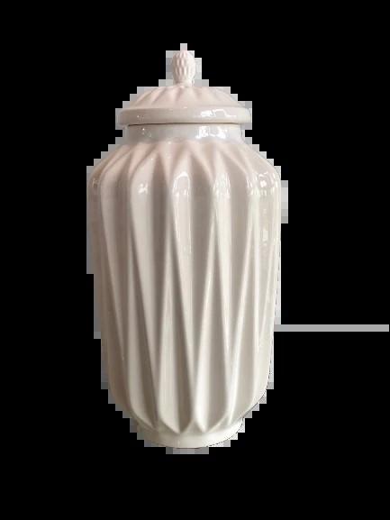 Modern wit keramiek vaas 22x22x41 cm, Huis en Inrichting, Woonaccessoires | Vazen, Nieuw, Ophalen of Verzenden