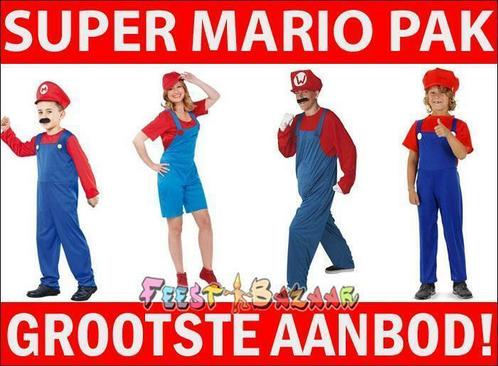 Super Mario pak Kind Man Vrouw - Verkleedpak Mario Kostuum, Kinderen en Baby's, Carnavalskleding en Verkleedspullen, Jongen of Meisje