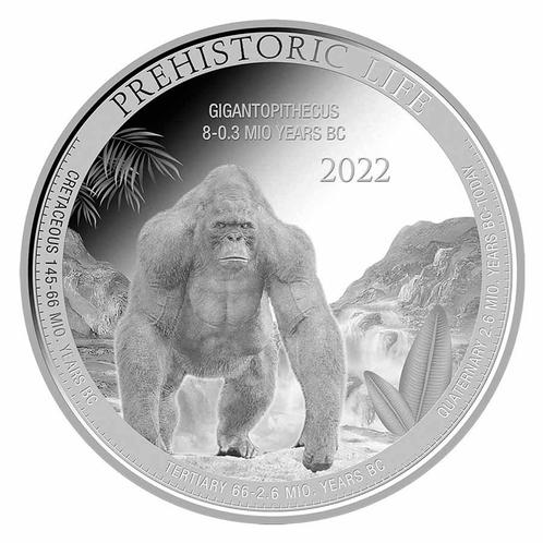 Congo Prehistoric Life Gigantopithecus 1 oz 2022, Postzegels en Munten, Munten | Afrika, Losse munt, Zilver, Overige landen, Verzenden