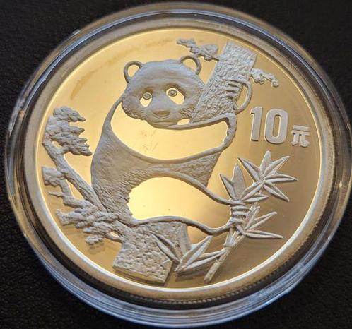 Chinese Panda 1 oz 1987 (30.720 oplage), Postzegels en Munten, Munten | Azië, Oost-Azië, Losse munt, Zilver, Verzenden
