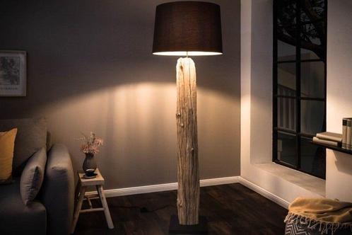 Handgemaakte vloerlamp ROUSILIQUE 180cm zwarte drijfhoutlamp, Huis en Inrichting, Lampen | Vloerlampen, Ophalen of Verzenden