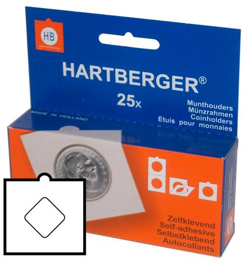 Hartberger Munthouders VIERKANT 24 mm (25x) zelfklevend, Postzegels en Munten, Munten en Bankbiljetten | Toebehoren, Verzamelmap