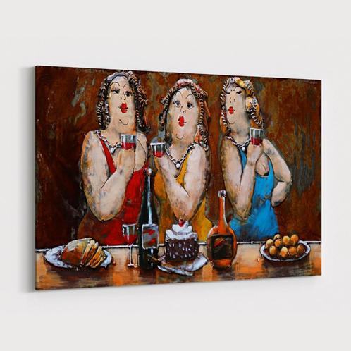 3D Schilderij Metaal – Dikke dames – 120x80cm, Huis en Inrichting, Woonaccessoires | Schilderijen, Tekeningen en Foto's, Oorspronkelijke maker