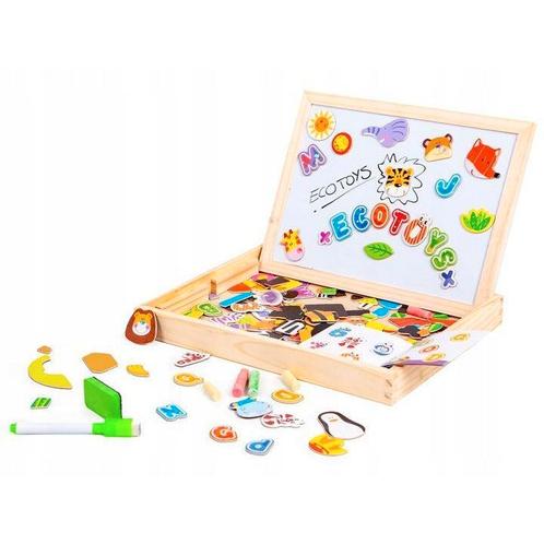 Ecotoys 2 in 1 dubbelzijdig magnetisch speelbord 176 delig, Kinderen en Baby's, Speelgoed | Educatief en Creatief, Ophalen of Verzenden