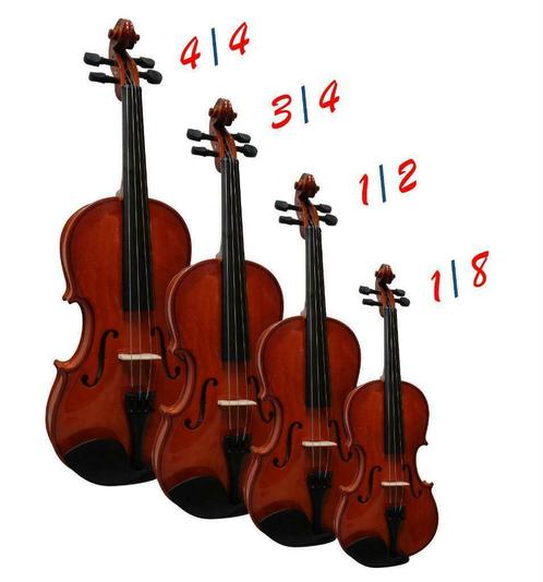 Viool 4/4 3/4 1/2 of 1/8 incl. vioolkist strijkstok NIEUW, Muziek en Instrumenten, Strijkinstrumenten | Violen en Altviolen, Viool