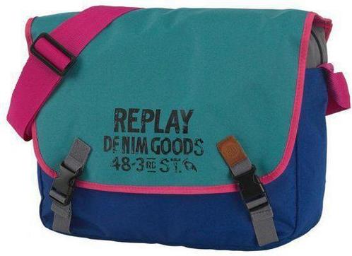 Replay Classic Messenger - Girls - Groen - Blauw, Sieraden, Tassen en Uiterlijk, Tassen | Schooltassen, Verzenden