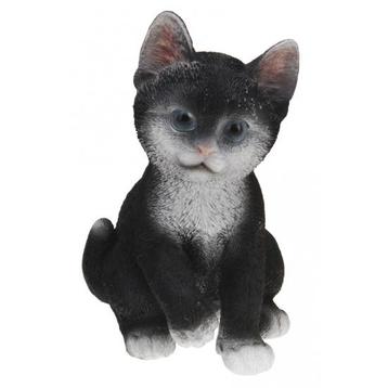 Zittende katten beeldje zwart 19 cm - Beeldjes