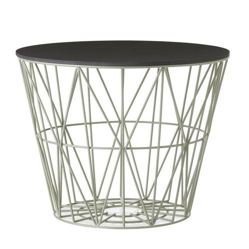 Ferm Living Wire Basket grey + top black oak large (nieuw), Huis en Inrichting, Woonaccessoires | Schalen en Manden, Mand, Nieuw