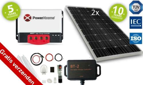 PowerXtreme Solar Zonnepaneel 200W onze meest complete set!, Caravans en Kamperen, Overige Caravans en Kamperen, Nieuw, Ophalen of Verzenden