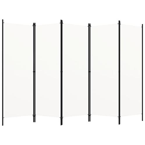 vidaXL Kamerscherm met 5 panelen 250x180 cm wit, Huis en Inrichting, Woonaccessoires | Kamerschermen, Nieuw, Verzenden