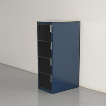 Officenow dossierkast, blauw, 137 x 47 cm, 4 laden