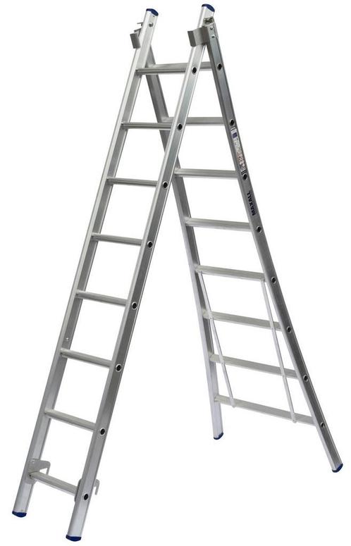 Ladder 2-delig Maxall PRO-line MR Uitgebogen - 2 x 12, Doe-het-zelf en Verbouw, Ladders en Trappen, Ladder, Nieuw, Opvouwbaar of Inschuifbaar