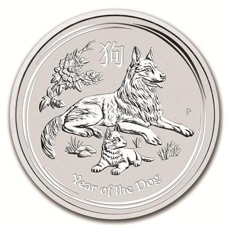 Lunar II - Year of the Dog - 5 oz 2018, Postzegels en Munten, Munten | Oceanië, Losse munt, Zilver, Verzenden