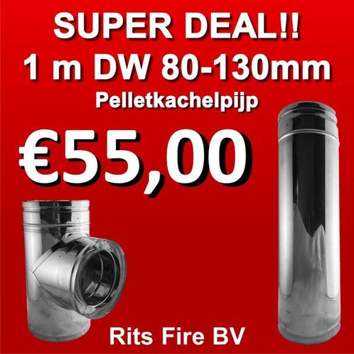 Pellet kachelpijp | Kachelpijp | Rookkanaal | DW | 80-130, Huis en Inrichting, Kachels, Pelletkachel, Nieuw, Hout