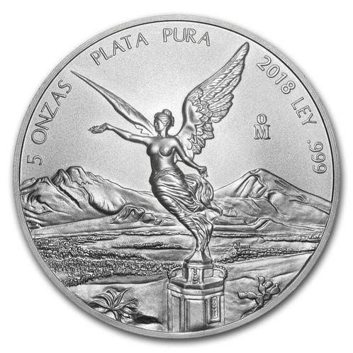 Mexican Libertad 5 oz 2018 (16.600 oplage), Postzegels en Munten, Munten | Amerika, Zuid-Amerika, Losse munt, Zilver, Verzenden