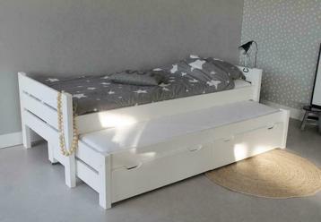 Bed Combi 90x200 - 2 bedden plus 2 laden + lattenbodems(TIP)