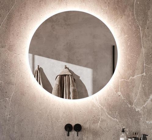 Ronde design badkamer spiegel met verlichting en verwarming, Huis en Inrichting, Woonaccessoires | Spiegels, Nieuw, 75 tot 100 cm
