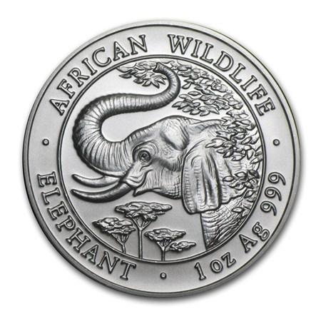 Somalische Olifant 1 oz 2005 (5.000 oplage), Postzegels en Munten, Munten | Afrika, Losse munt, Zilver, Overige landen, Verzenden