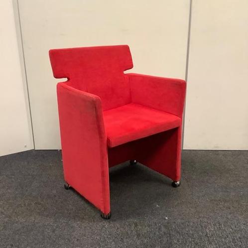 Artifort Key verrijdbare design stoel, rode stoffering, Huis en Inrichting, Stoelen, Eén, Rood, Gebruikt, Stof, Ophalen of Verzenden