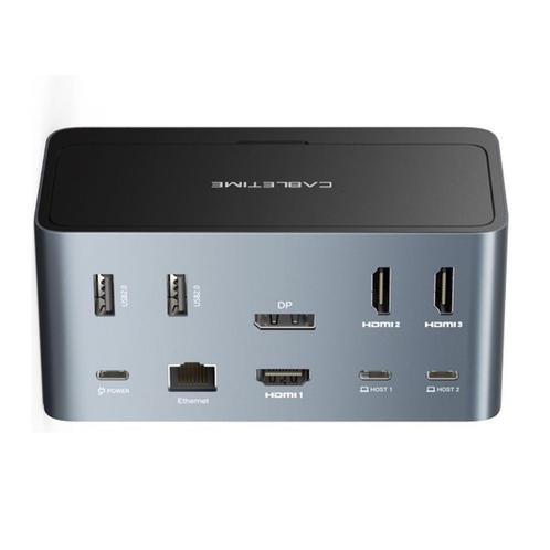 USB C – 18 in 1 Docking Station: max 4 externe beeldschermen, Computers en Software, Dockingstations, Docking station, Nieuw, Harde schijf