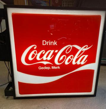Coca-Cola Reclame Lichtbak 85 x 85cm - Origineel