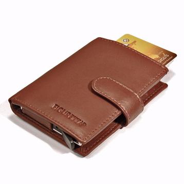 Figuretta Leren Card Protector met RFID bescherming Cognac