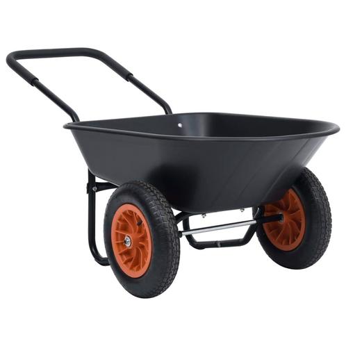 Kruiwagen 100 kg 78 L zwart en oranje (Tuinslangen), Tuin en Terras, Overige Tuin en Terras, Nieuw, Verzenden