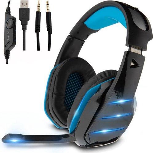LifeGoods Gaming Headset met Microfoon - Blauw/Zwart verpakk, Audio, Tv en Foto, Koptelefoons, Nieuw, Verzenden