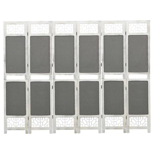vidaXL Kamerscherm met 6 panelen 210x165 cm stof grijs, Huis en Inrichting, Woonaccessoires | Kamerschermen, Nieuw, Verzenden