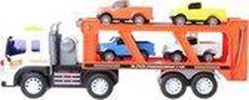 A&K Transporter Auto Truck Met Geluid - Inclusief 4 Autos, Kinderen en Baby's, Speelgoed | Overig, Ophalen of Verzenden