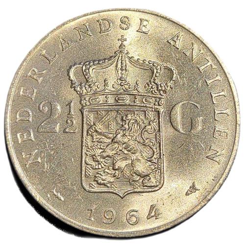 Nederlandse Antillen zilveren Rijksdaalder Juliana 1964, Postzegels en Munten, Munten | Nederland, Losse munt, Zilver, Verzenden