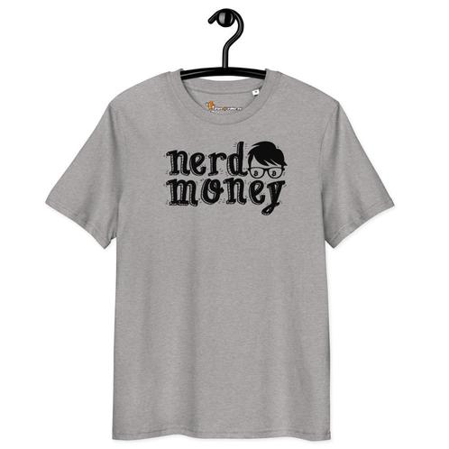 Bitcoin t-shirt - Nerd Money - 100% Biologisch Katoen, Kleding | Dames, T-shirts, Korte mouw, Grijs, Nieuw, Verzenden