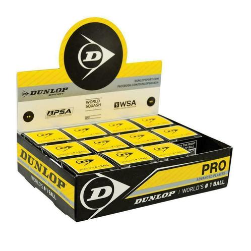 Dunlop squashbal dubbel geel 12x voor € 37,50 doosje of tube, Sport en Fitness, Squash, Toebehoren, Nieuw, Ophalen of Verzenden