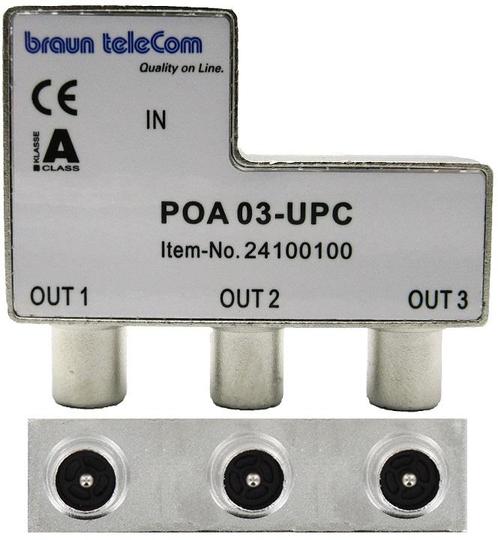 Braun Telecom TV splitter POA 03-UPC met 3, Audio, Tv en Foto, Audiokabels en Televisiekabels, Ophalen of Verzenden
