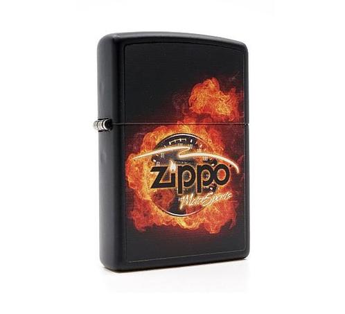 Zippo Motorsports black - Zippo Regular - Alle Zippo's, Verzamelen, Rookartikelen, Aanstekers en Luciferdoosjes, Aansteker, Nieuw