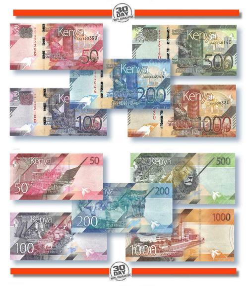 Kenya Banknotes 2019 50-1000 Shillings Unc Set Banknote24, Postzegels en Munten, Bankbiljetten | Afrika, Setje, Overige landen
