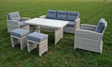 Aluminium Frame Wicker Lounge Dining Set 7 Persoons AKTIE