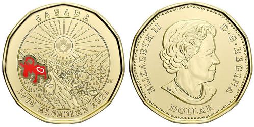 Speciale muntrol 125 jaar Klondike Gold Rush, kleur, Postzegels en Munten, Munten en Bankbiljetten | Verzamelingen, Verzenden