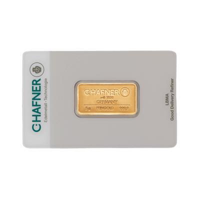 5 gram goudbaar C.Hafner (met certificaat) - Goudzaken, Postzegels en Munten, Edelmetalen en Baren, Goud