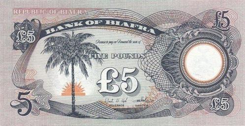 Biafra P 6b 5 Pounds Nd 1968-69 Unc, Postzegels en Munten, Bankbiljetten | Europa | Niet-Eurobiljetten, Verzenden