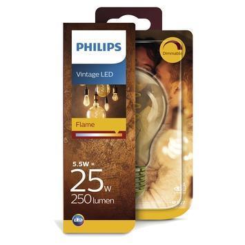Philips vintage led flame 5.5 watt = 25 watt, Huis en Inrichting, Lampen | Losse lampen, E27 (groot), Nieuw, Minder dan 30 watt