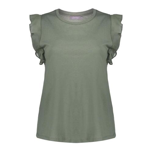 -30% Geisha  Geisha T-shirt woven ruffle  maat XL, Kleding | Dames, T-shirts, Groen, Nieuw, Verzenden