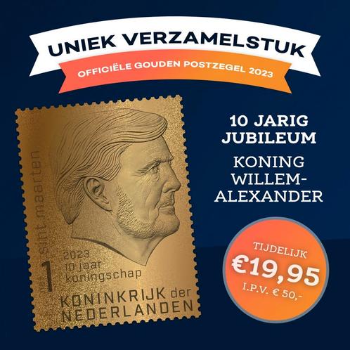 Officiële 24K Gouden Postzegel nu € 19,95 i.p.v. € 50,-, Postzegels en Munten, Postzegels | Nederland, Postfris