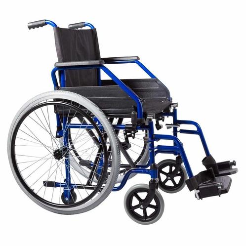 Rolstoel opvouwbaar blauw (21 kg) (Opvouwbare rolstoel), Diversen, Rolstoelen, Nieuw, Ophalen of Verzenden