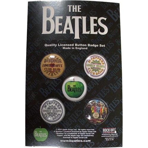 The Beatles Sgt. Pepper button 5-pack officiële merchandise, Verzamelen, Muziek, Artiesten en Beroemdheden, Kleding, Nieuw, Ophalen of Verzenden
