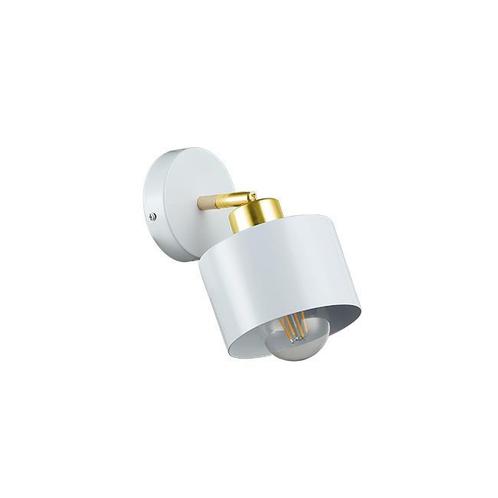 Wandlamp | Metaal | Wit/Goud | E27, Huis en Inrichting, Lampen | Spots, Ophalen of Verzenden