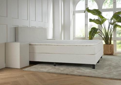 ACTIE! Boxspring Udine teddy stof 180 200 wit, Huis en Inrichting, Slaapkamer | Boxsprings, 180 cm, 200 cm, Tweepersoons, Nieuw